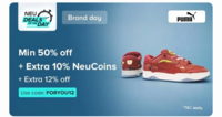 TataCliq Puma Brand Days Min. 50% off on + 12% off with Code + 10% Neucoins