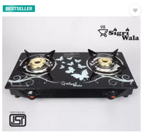 Sigri-wala Surya Toughened Glass Door Step Steel Manual Gas Stove  (2 Burners)