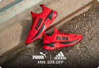 Tatacliq - Puma Adidas Min 50% Off + Extra Up to 12% Coupon Off