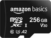 Amazon Basics 256GB Microsdxc Memory Card with Full Size Adapter, 100Mb/S