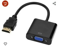 Tizum HDMI to VGA Adapter/Connector/Converter Cable 1080P (Male to Female) for Media Players, Xbox, Projector, Computer, Laptop, TV & More | Full HD Resolution | Compact Design | Black 