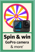 Amazon Spin and Win GoPro camera & more 