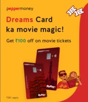 PepperMoney RuPay Card - Rs100 off on Bookmyshow Movie Ticket