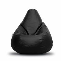 Amazon Brand - Solimo Xxl Bean Bag Filled With Beans (Black)(Faux Leather)