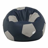 Amazon Brand - Solimo Football XXXL Bean Bag Filled With Beans (Navy Blue & Grey) (Faux Leather) Apply ₹50 coupon