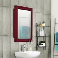 Nilkamal Gem Rich Look Bathroom Plastic Corner Cabinet with Mirror|Bathroom Mirrors |1 Door |Storage (Maroon)
