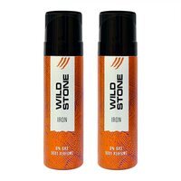 Wild Stone Iron No Gas Deo For Men - 120 Ml, Pack 2, Long lasting perfume Body Spray for Men | Deo Combo Pack
