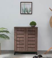 Nobori 2 Door Shoe Cabinet in Natural Walnut Finish