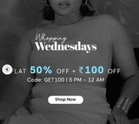 Zivame Whopping Wednesdays - Flat 50% OFF + Extra ₹100 OFF [Till 12 AM] 
