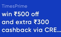 Timesprime - Rs.500 off + 300 Cashback 