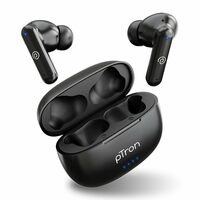 pTron Bassbuds Zen In-Ear TWS Earbuds with Quad ENC Mic (Coal Black)  