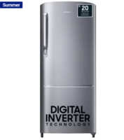 SAMSUNG 183 L Direct Cool Single Door 3 Star Refrigerator with Digital Inverter  (Elegant Inox, RR20C1723S8/HL)