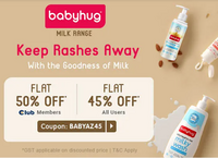 Firstcry-Flat 45% OFF* on Babyhug For All Users | Club - Flat 50% Off* on Babyhug