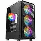 ZEBRONICS Hornet Mid-Tower Premium Gaming Cabinet ATX, 4 ARGB Fan, LED Control Switch, Window Tempered Glass Panel, USB 3.0, Top AIO Cooler Support, Magnetic Dust Filter (Black)