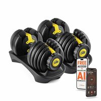 The Cube Club PowerBells Set of 2 Adjustable Iron Dumbbells (2.5-24 Kg) | 15-IN-1 Dumbbell Weights with Non-slip Metal Handle for Fitness Exercise | Home Workout Gym Equipment for Men & Women (1 Year Warranty)