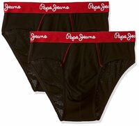 Pepe Jeans Innerwear Men's Solid Cotton Antibacterial Brief (Pack of 2) 