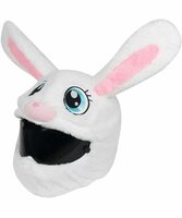 STAR TRADING COMPANY Helmet Cover | for Motorcycle | Bunny Helmet Cover | Plush Cartoon Helmet Cover | Stylish Helmet | Full Cover | for Men Women | White Color