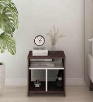 Miyako Bed Side Table with Multi Storage in Choco Walnut Finish