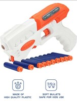 Jam & Honey Sniper Evo Foam Blaster Gun | 10 Soft Foam Bullets | Safe for Kids | Party Or Return Gift, Multicolor