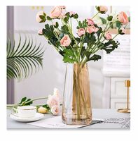 SPHINX Decorative Glass Vase for Flowers Plants Home Decor Office Living Table Decorations, Vases for Home Decor, Luster Glass Vase,Modern Glass Vase - (Crystal Amber, Approx 9 Inches Height)