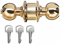 Godrej Cylindrical Lock | Classic Range | Keyed | 6cm (60mm) Backset | Brass Finish | For Internal Wooden Door | Left/Right Handed & Inside/Outside Opening