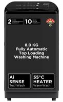Acer 8.0 Kg Halo Wash Series Fully-Automatic Top Load Washing Machine (In-built Heater, AiSense)