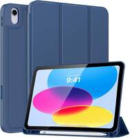 ProElite Smart Case for iPad 10th Generation 10.9 inch [Auto Sleep/Wake Cover] [Pencil Holder] [Soft Flexible Case] Recoil Series for Apple iPad 10th Gen - Dark Blue

