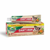 Zandu Dantveer, 400g, India’s 1st Ayurvedic toothpaste with Irimedadi oil | Scientifically proven formula |Fights 9 dental problems