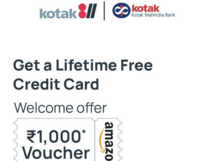 Get Lifetime Free Credit Card + 1000 Amazon Voucher | On Opening Kotak811 Account
