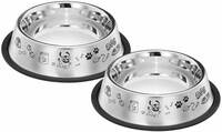  Amazon basics Stainless Steel Printed Pet Bowl, 700Ml, Pack of 2