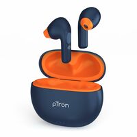 pTron Bassbuds NX TWS Earbuds with HD Mic Type-C Fast Charging & IPX5 Water Resistant (Blue)