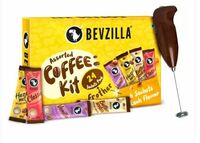 Bevzilla Instant Coffee Gift Box of 24 Assorted Coffee Sachets & Frother Instant Coffee (24 x 2 g, Assorted Flavoured)
