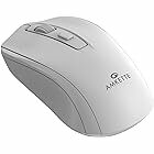 Amkette Hush Pro Astra 2.4 Ghz Silent Switch Wireless Mouse with Ergonomic Design, High Precision 3 DPI Settings, Smart Auto Sleep Function, and Mouse On/Off Switch (White)