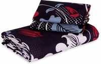Floral Pillows Cover (Pack of 2, 44 cm*67 cm, Black)