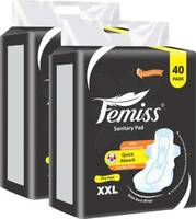 Femiss Sanitary Pads for Women and Girls Trifold pads(XXL-Size, 290 MM, (40 Pads Each) Sanitary Pad (Pack of 2)