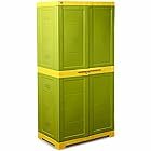 Cello Novelty Big Plastic IB Shoe Rack with lock(Green and Yellow)