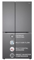 LG 655 L Frost Free Side by Side Refrigerator with Smart Inverter Compressor, Express Freeze & Multi Air-Flow  (Dazzle Steel, GL-B257HDSY)