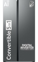 Samsung 653 L, 3 Star, Frost Free, Double Door, Convertible 5-in-1 Digital Inverter, Side By Side AI Enabled Smart Refrigerator with WiFi (RS76CG8003S9HL, Silver, Refined Inox, 2024 Model)