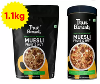 True Elements Muesli Fruit and Nut (700gm + 400gm) - Combo - 1100gm Jar