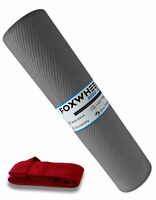 FOXWHEEL® 4MM Thick, Light Weight with Anti-Slip Dual Side Embossed Yoga Mat with Carrying Strap For Men aand Women (4MM, Grey)