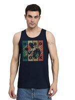 Peppyzone Gym Printed Cotton Tank Top Vest for Men