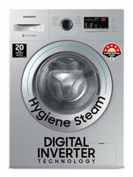 Samsung 7 kg, 5 star, Hygiene Steam with Inbuilt Heater, Digital Inverter, Fully-Automatic Front Load Washing Machine (WW70R20GLSS/TL, DA SILVER, Awarded as Washing Machine Brand of the year)