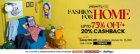 Pepperfry Fashion For Home Sale - Upto 75% Off + 20% cashback + Extra 15% Off 