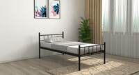 Weaver Metal Single Size Bed In Black Finish