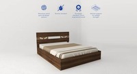Salmacis Engineered Wood Queen Size Bed In Walnut Finish