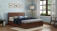 Brandenberg Solid Wood King Size Box Storage Bed In Dark Walnut Finish
