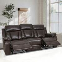 Vista Leatherette Three Seater Manual Recliner In Brown Colour