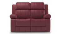 Griffin Leatherette Two Seater Manual Recliner In Burgundy Leatherette Colour