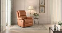 Lebowski Leatherette One Seater Manual Recliner In Tan Leatherette Colour