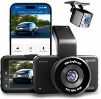 Crossbeats RoadEye 2.0 Dual Dash Camera for Car | WiFi & APP | 2MP FHD | 150° Wide Angle Front & Rear Camera | 3" LCD Display| Night Vision| G-Sensor| Loop & Emergency Recording| Parking Monitor DIY